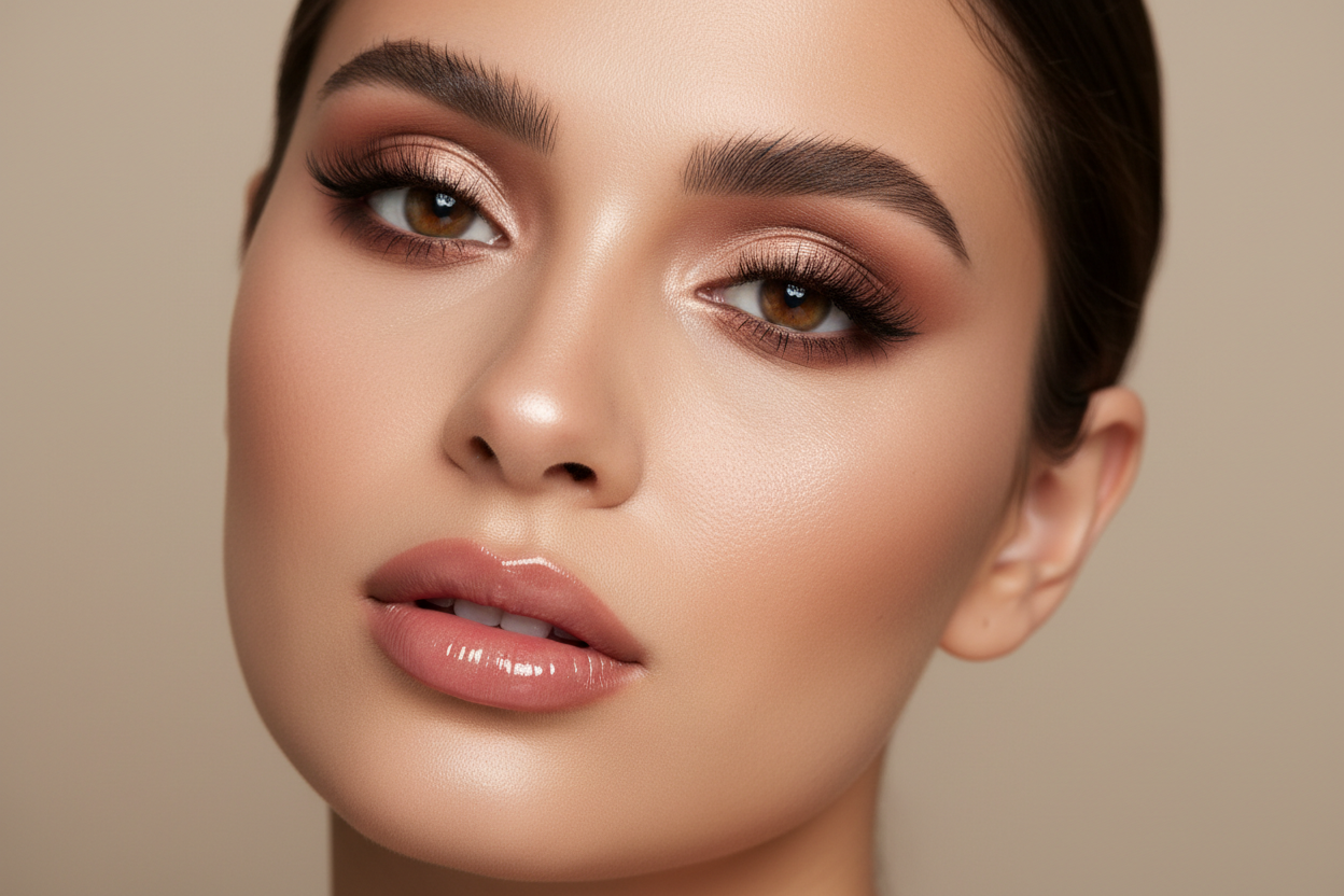 a beautiful face with shows makeup quality